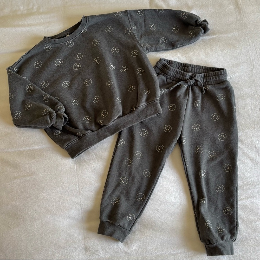 Rylee + Cru Kids Smiley Sweatshirt and Joggers Set
